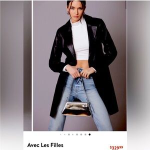 Avec Les Filles leather long trench coat